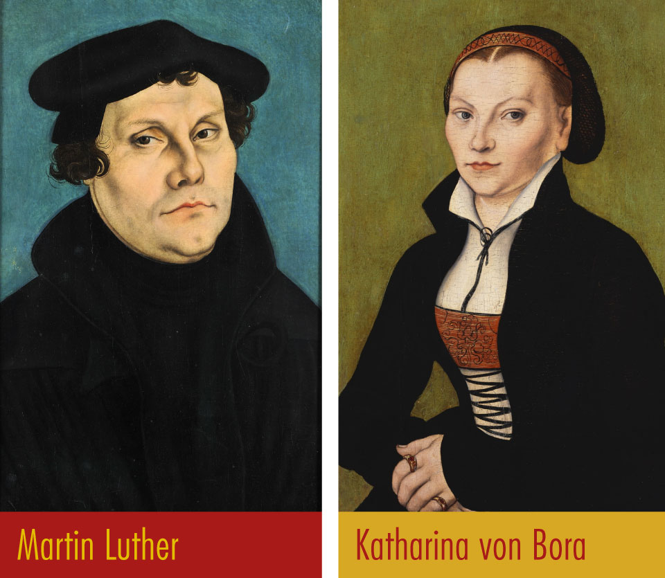 Martin Luther | Katharina von Bora | Gemälde 1528 & 1526 von Lucas Cranach d. Ä. (1472–1553)
