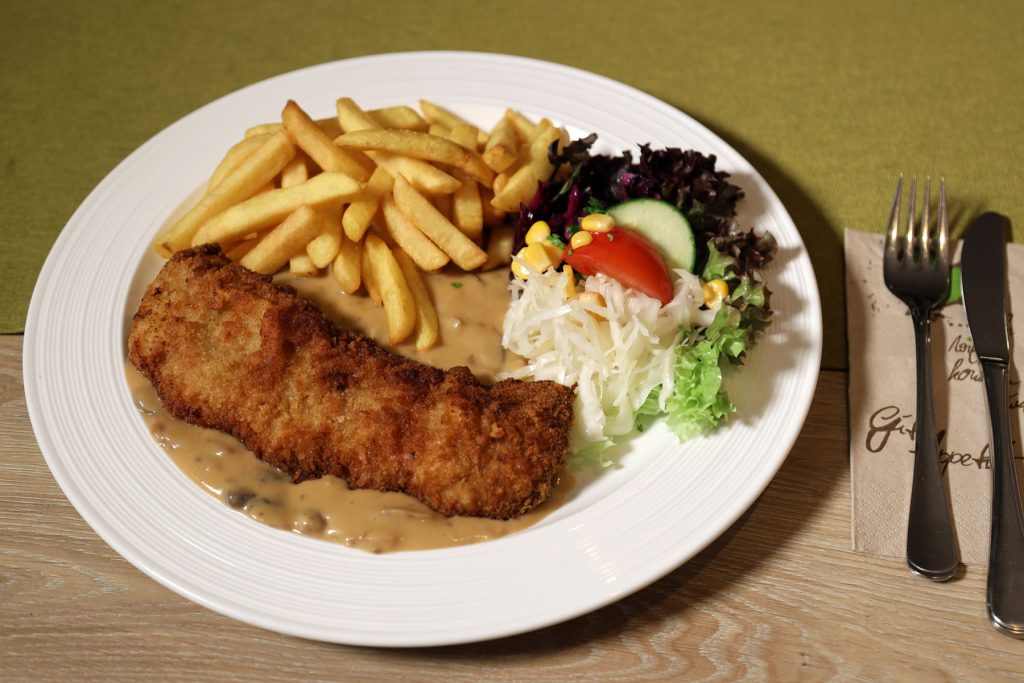 Schnitzel mit Rahmchampignons