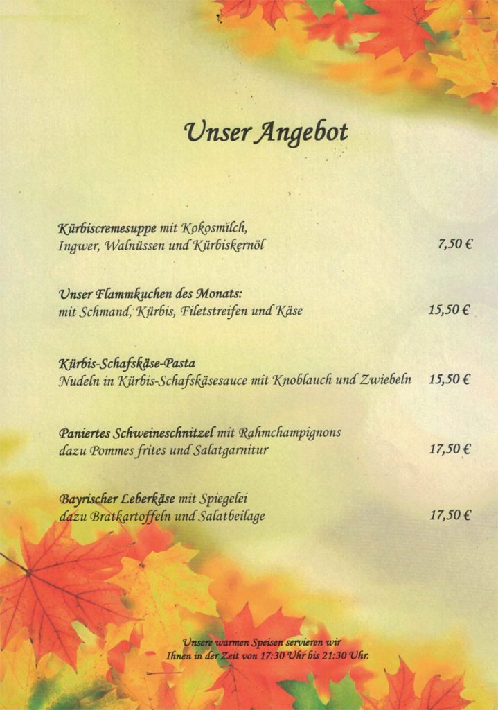 Le Bistro Herbstkarte 2025