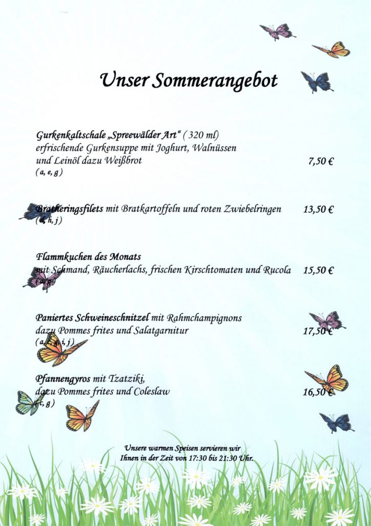 Sommerkarte 2026